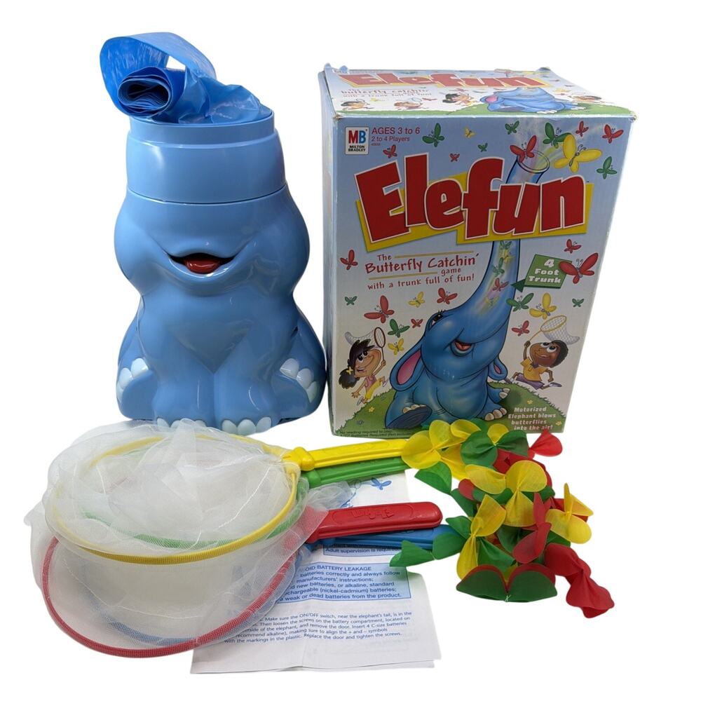 2002 Hasbro Elefun Butterfly Catching Game 29/30 Butterflies Works